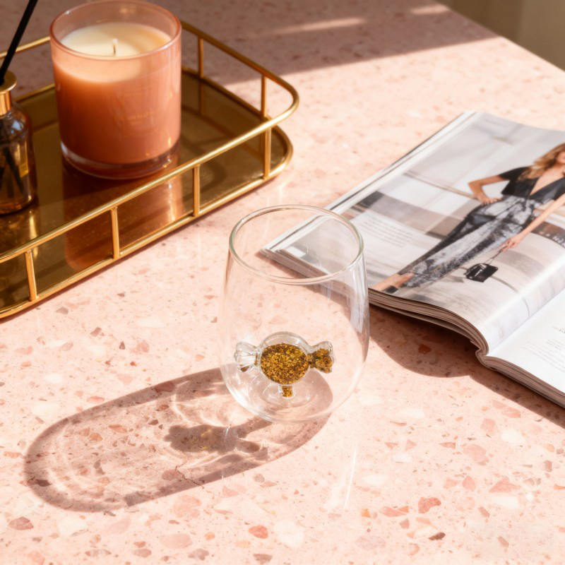 3D Wine Glass Cup with Christmas Tree Juice Glass Gold candy factory Copa de vino 3D con vaso de jugo de árbol de Navidad Fábrica de