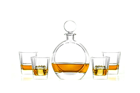 juego de jarra de whisky de vidrio