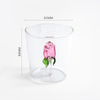 Vaso de vidrio para beber 350ML 3D Incluye fábrica de accesorios de rosas